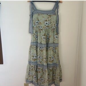 Sweet Wanderer Floral Striped Sleeveless Dress